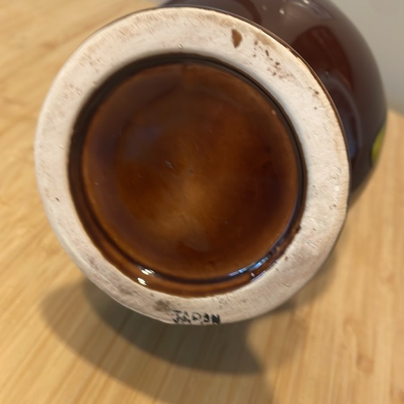 Vintage Mid Century Modern Brown & Yellow Glazed Jug Pitcher Vase MCM 70’s Japan - Picture 5 of 7